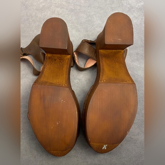 Musse & cloud wooden/leather platform heels Women's size 10 Made in Spain - Picture 9 of 12